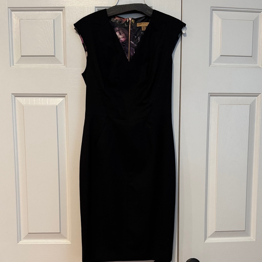 Ted Baker Black Midi Dress size 1
